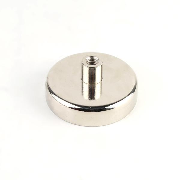 Metal Colour YYD48 N35 NdFeB Pot Magnet With Female Thread