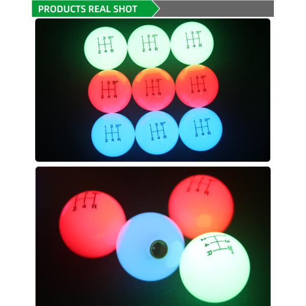 Universal Car Gear Shift Knob Luminous Shift Stick Knob with 3 Adapters Red blue green for Manual Automatic Vehicles