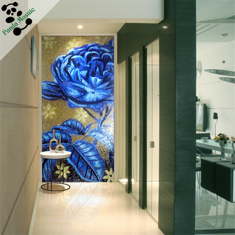 MB SMM18-A Handmade Wall Murals Glass Mosaic Art Tile Flower Mosaic Wall Tile Kitchen Backsplash Pictures