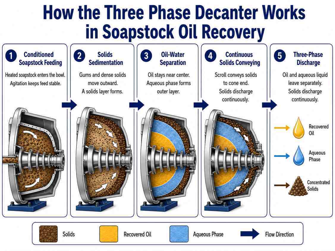 Three Phase Decanter Centrifuge for Soapstock Oil Recovery