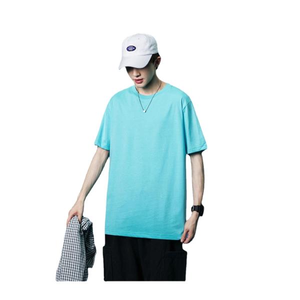 Custom Pattern Light Blue Men's Anti-pilling Vest with Loose Version Gym Shirt Service