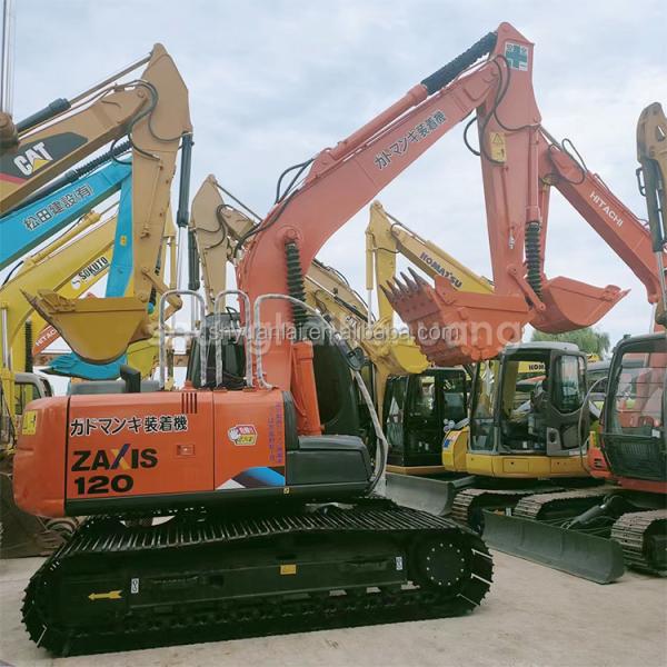 Excavadora de segunda mano Hitachi 120 con válvula hidráulica original y 66KW de potencia