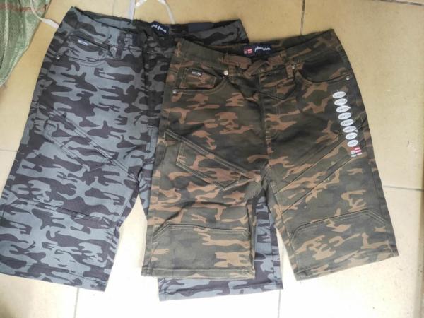 70% Cotton 28% Polyester Boys Chino Shorts Camo Print Denim Shorts