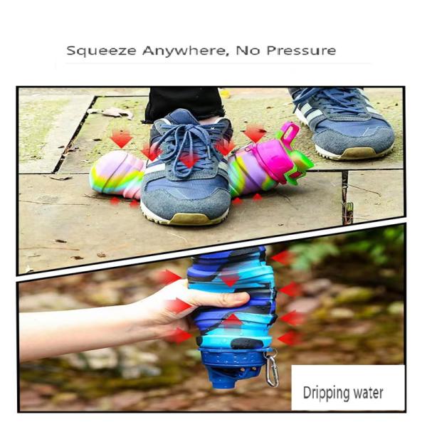 Portable Water Bottle for Fitness and Riding Creative Camouflage Silicone Folding Mug