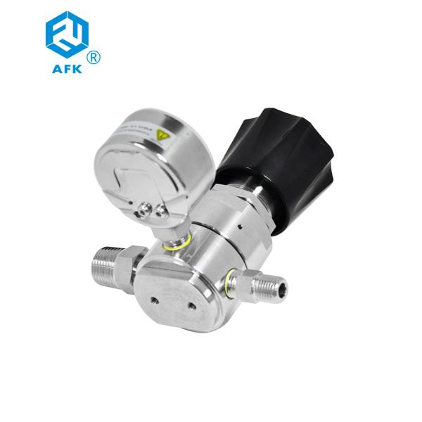 316 Stainless Steel Gas Pressure Regulator Single Stage Diaphragm Silver Color