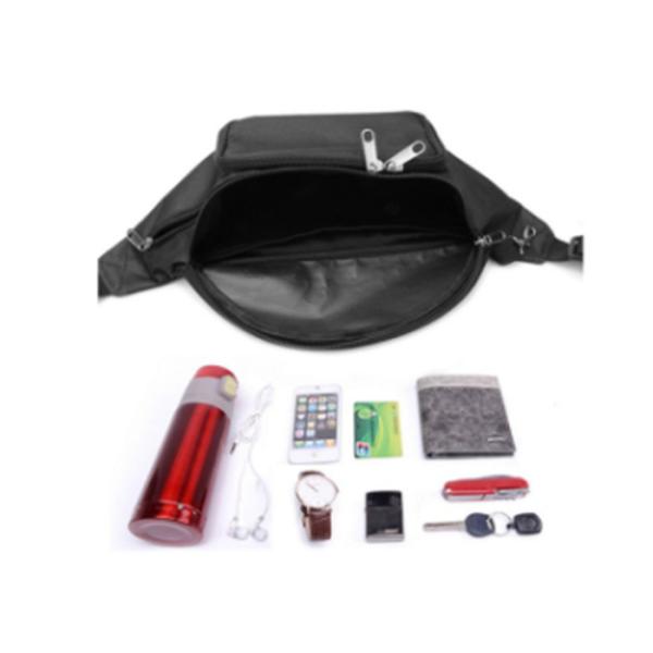 Promotional Black Microfiber Multi Pockets Travel Organizer Runner Sport Waist Bag For Waist