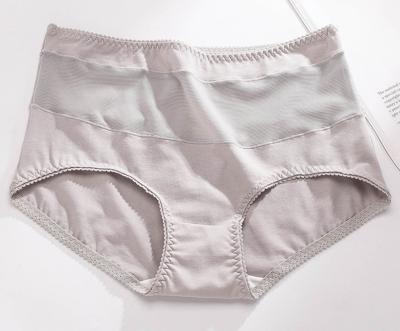 Roupa interior alto do Waisted das mulheres mais do tamanho das tangas da cavidade o gancho transparente sexy sem emenda do algodão para fora