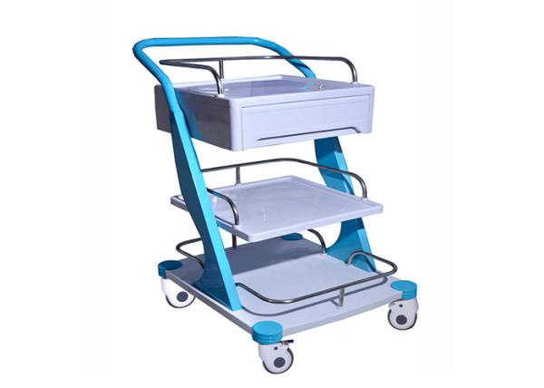 ABS Structure Medical Trolleys , Medication Carts For Hospitals Easy Transportation