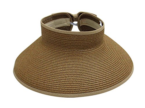 Simplicity Straw Wide Brim Sun Visor Cap , Nylon Flag Sun Shade Visor Hat