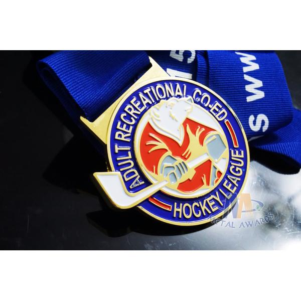 Baseball Or Hockey Dancing Custom Sports Medals For Canada With Printed Ribbon