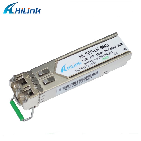 Hilink 1.25Gb/s SFP Optical Transceiver 1550nm 80km Hot Pluggable GBIC RoHS Compliant