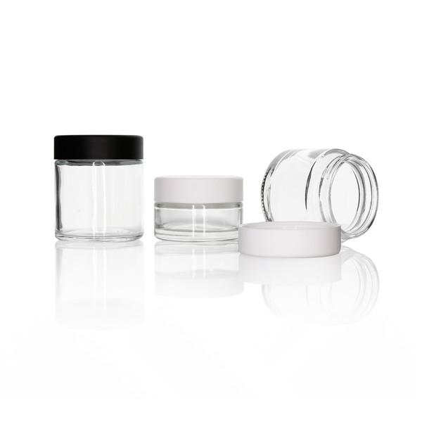 1 oz 2 oz 3 oz 4 oz 5 oz 6 oz Frascos de vidro preto transparente resistentes a crianças jarra de vidro à prova de vidro jarra de flor de vidro transparente frascos à prova de crianças