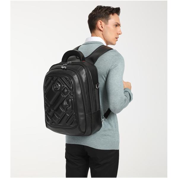 Pu Leather Waterproof Backpack Travelling Bags Purse Laptop USB For Man 42x32x14cm