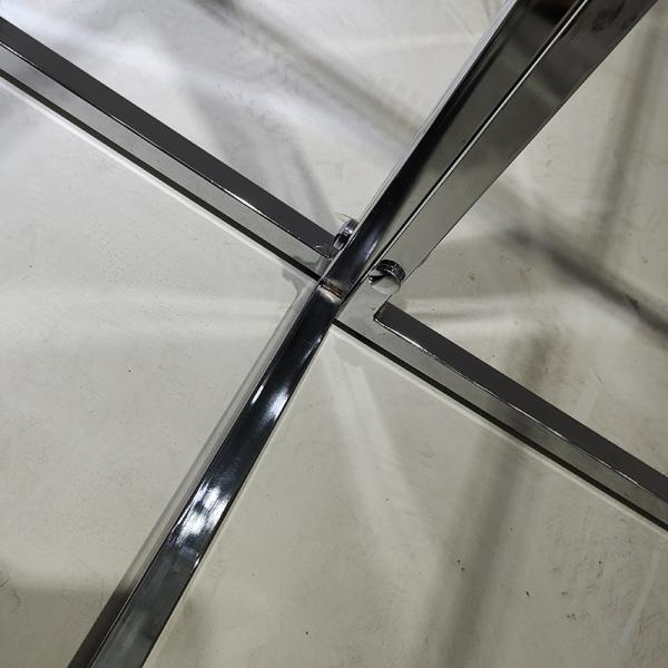 100*100*76cm Metal Round Glass Center Table Living Room Furniture OEM service