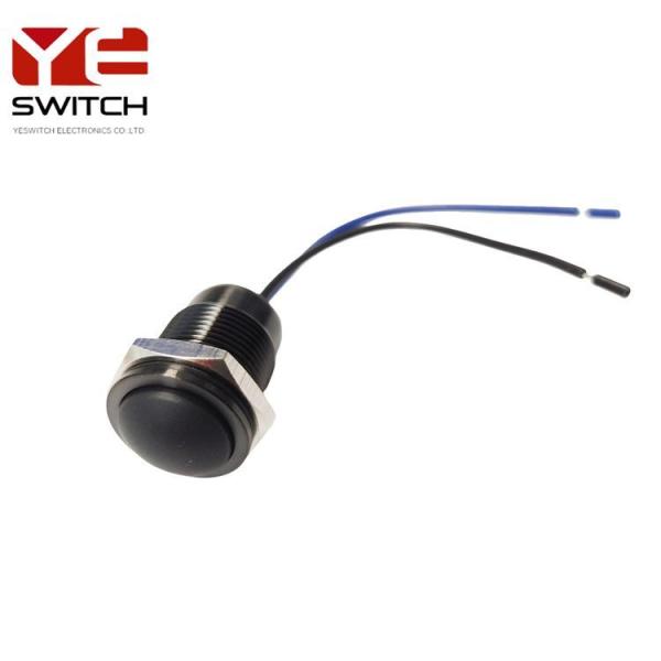 16mm IP68 Momentary Silicone Metal Push Button Switch Stainless Steel 80mm Wire