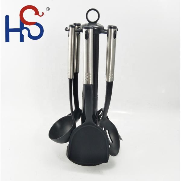 Tableware Kitchen Utensils Set with Silk Printing Logo and Nylon Spoon Holder Masher