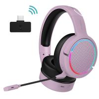 2.4ghz écouteur de jeu sans fil rose pour PC Longueur du câble 2.2M Audio Jack USB