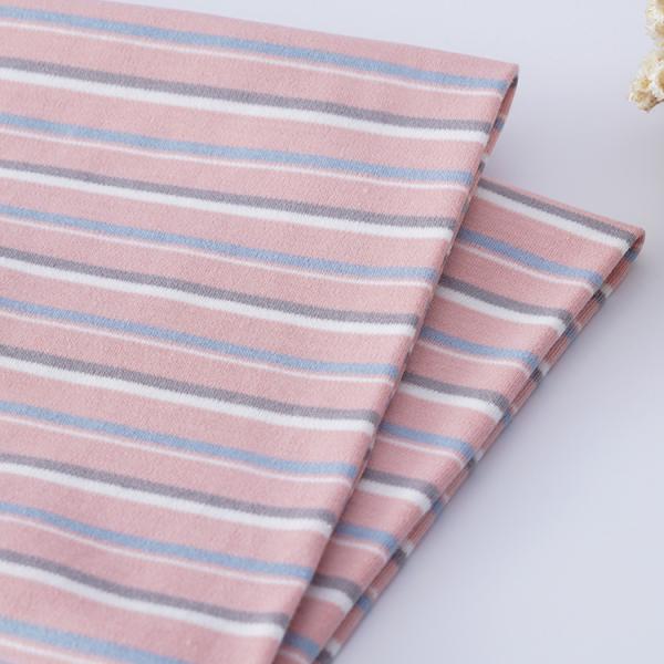Yarn-Dyed Cloth Comfortable And Breathable And Soft Striped Knit Fabric For T-Shirt