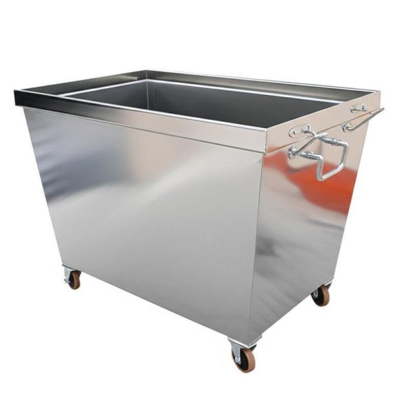 Galvanized Steel Metal Trash Can - Large Capacity 360L to 1100L Weather Resistant Garbage Bin for Outdoor Use