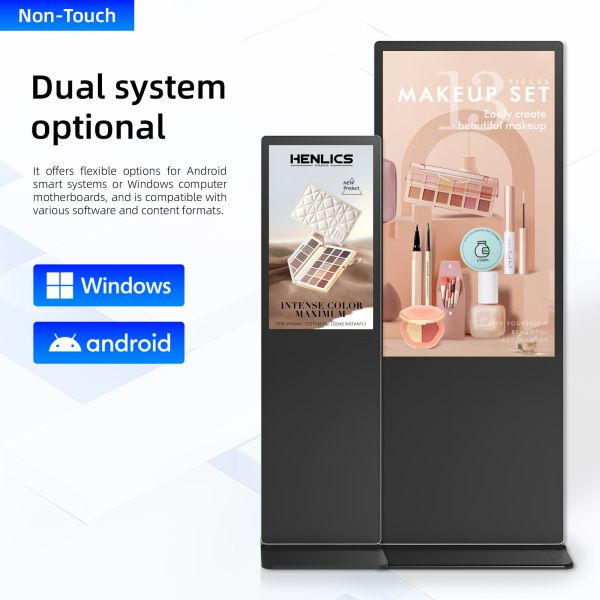 Commercial Floor Standing Digital Signage Kiosk 55 Inch IR Touch Screen Panel