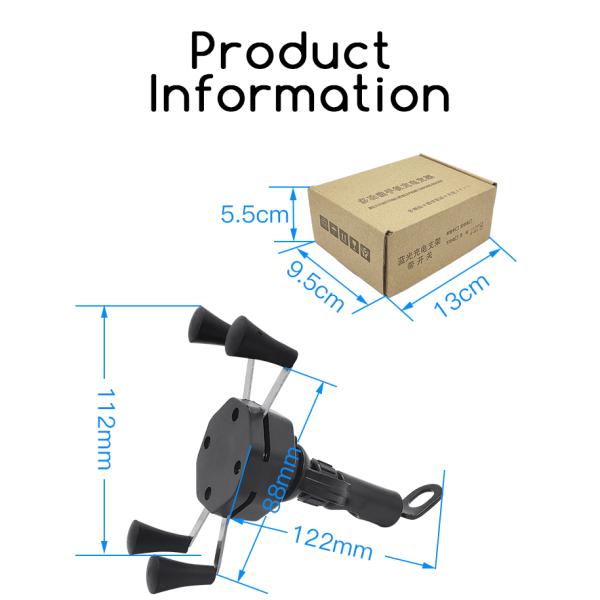 Plastic 12W Motorcycle Wireless Charger Mount For Iphone RoHS CE Listed