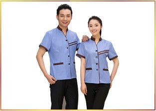 Delicate Handwork Hotel Staff Uniforms Various Colors Slim Fit V - Neck Style