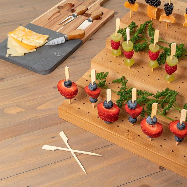Seis camadas Stand de alimentos de bambu para festas de cocktail buffet e eventos de restauração