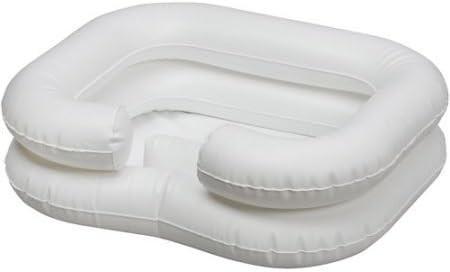Inflatable Shampoo Basin with Bedside PVC Shower Bag Combo Pack, Shampoo Bowl with Sprayer and Water Bag