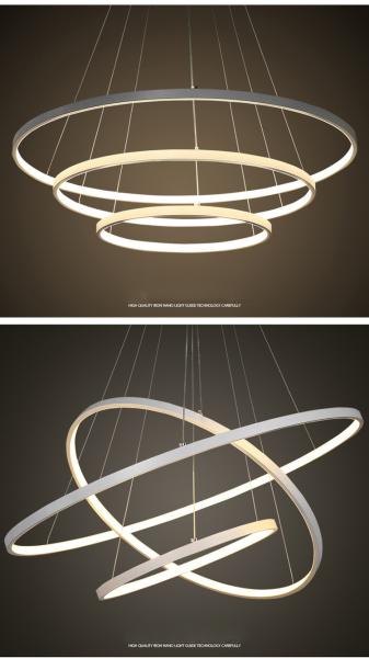 DIY black ring modern led pendant lights led commercial chandelier pendant ceiling lamp for top hotel