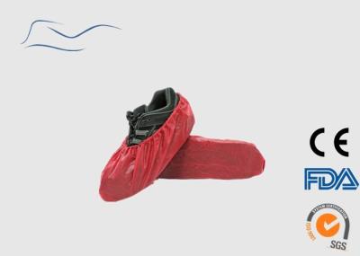 Red Color Disposable Waterproof Shoe Covers ISO Certification 16 * 41CM
