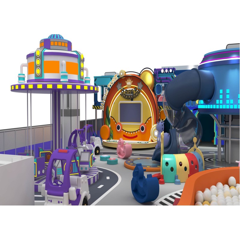 Macaron Indoor Trampoline Playground All In One Soft Play Family Entertainment Center for Villa