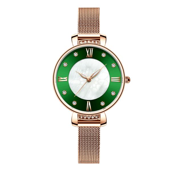 Women'S 33mm Alloy Case Watch Stainless Steel Mesh Belt OEM Quartz Royal Blue