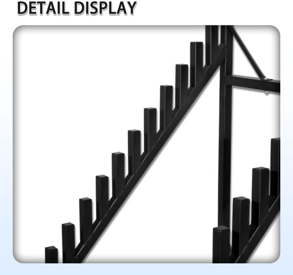 12 Layer Mobile Tile Display Rack High Carbon Steel Anti-Rust Lockable Wheels Triangle Reinforced Plastic End Caps
