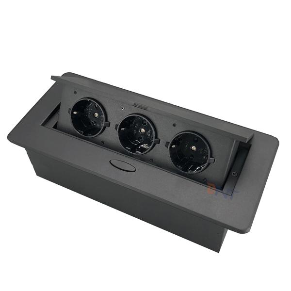 Melloni Pop-Up Tabletop Socket 3 AC Outlets Retractable Hidden Recessed Power for Kitchen Desktop EU Socket Tabletop Accessory