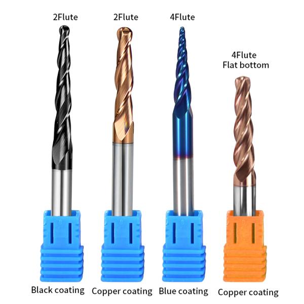 YingBa Alta calidad de revestimiento de PCB cortador de fresado carburo sólido fondo plano de maíz dientes de extremo de molino herramientas de corte de madera Cnc Router Bits