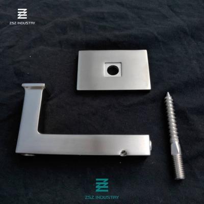 Square SS Stair Handrail Brackets , Rail Support Bracket H45mm X W89mm