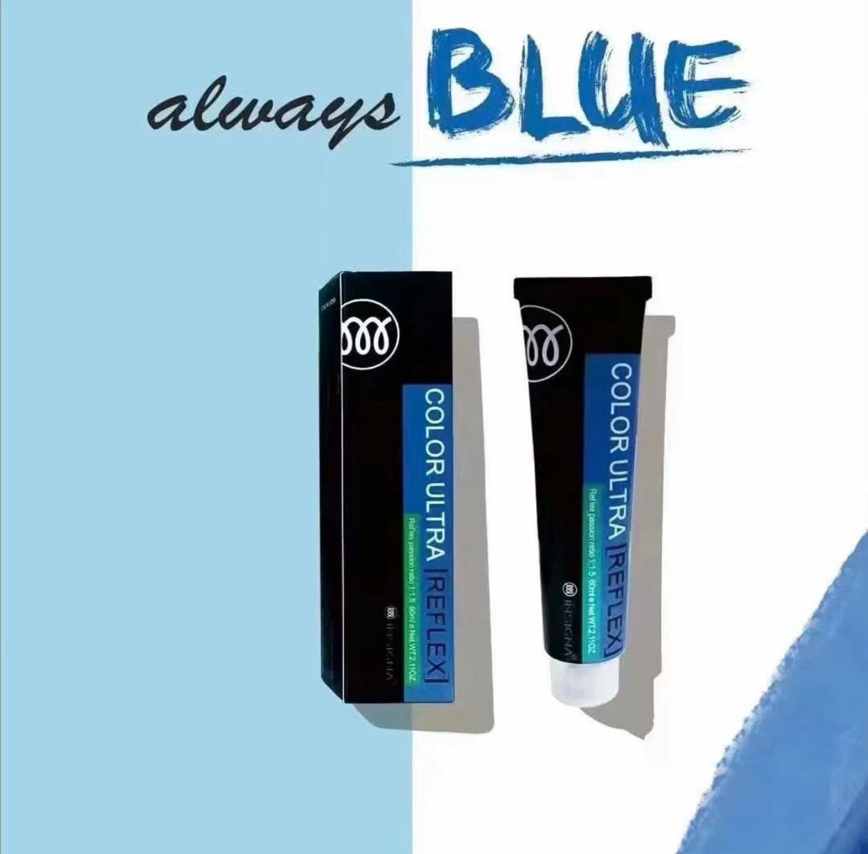 Low Ammonia Semi Permanent Hair Color Cream Ultra Blue Professional Easy Coloring