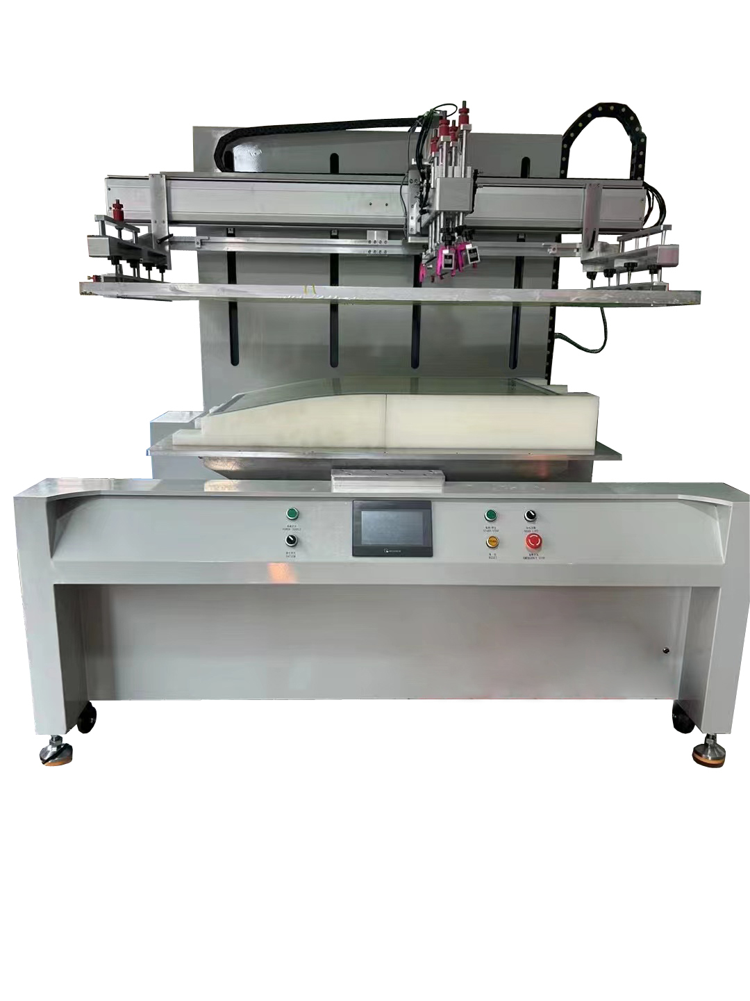 Heavy Duty Industrial Flatbed Screen Printing Machine Semi Automatic With Servo Motors