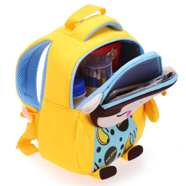 Monkey Waterproof Kids Backpack Neoprene 3D Cute Cartoon Anti Lost Schoolbags 2 Sizes