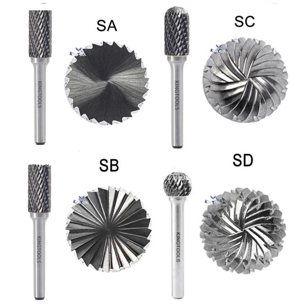 10 pièces de tungstène Carbide Burr Set 6 mm 1/4 Shank double coupe pour le bois métallique