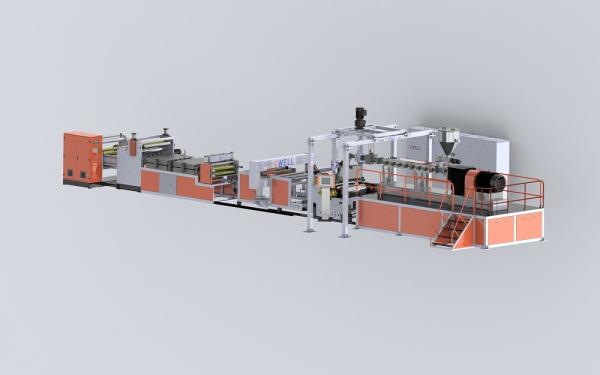 450-1500kg/h PET熱形状シート生産ライン PET,結晶化と乾燥プロセスなしで2つのスクリュー設計