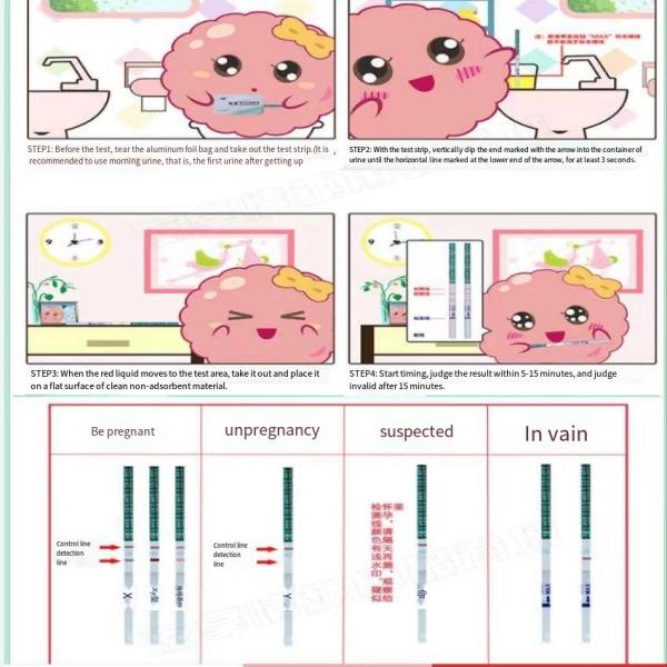 10 Pieces/Box Bar Shape Pregnancy Test Kit for Quick and Convenient Results