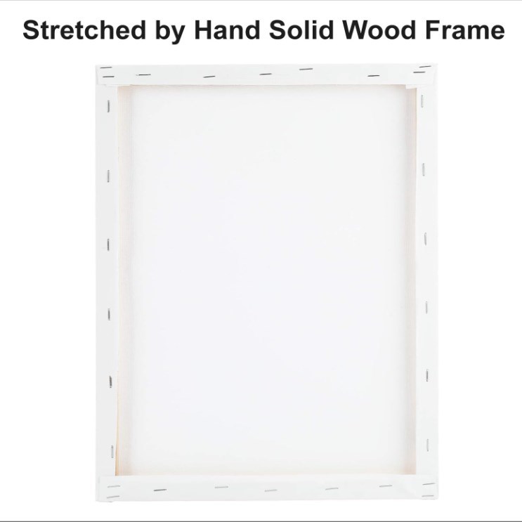 16*20 inch Pine Wood Frame Stretched Canvas Board with Shrink Wrapped Packing for Artist Painting