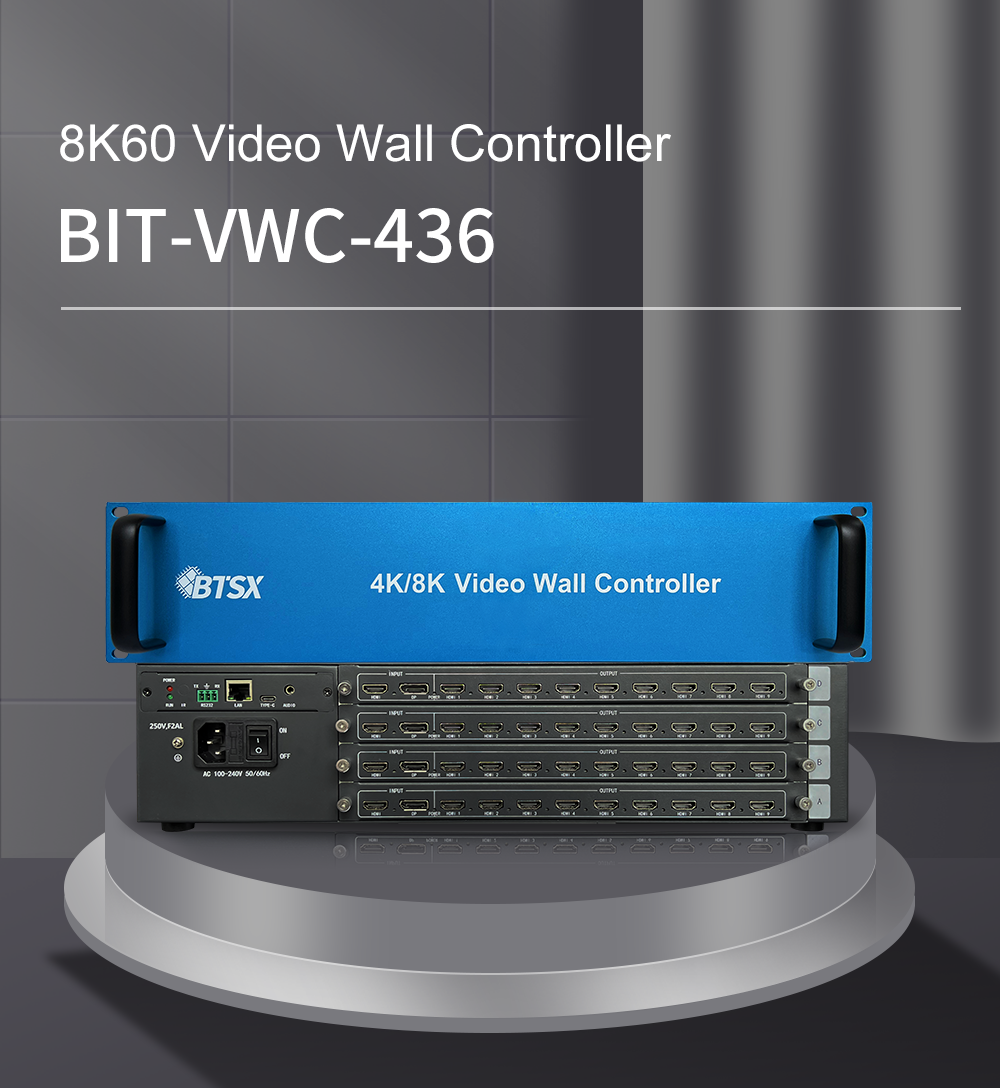 BIT-VWC-436 8K60 Video Wall Controller with 4 Input 36 Output HDMI/DP and FPGA Chip for Seamless Multi-Screen Display