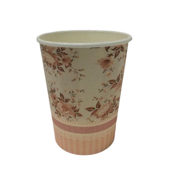 Coffee 12oz Single Wall Paper Cup Customized PE Based Disposable Coffee Cups
