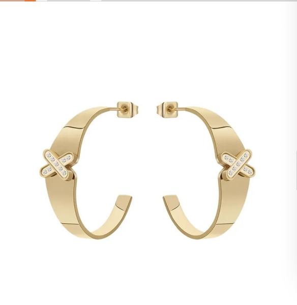 ORAZIO Stainless Steel Women Hoop Earrings Cute Huggie Earrings Cubic Zirconia Inlaid