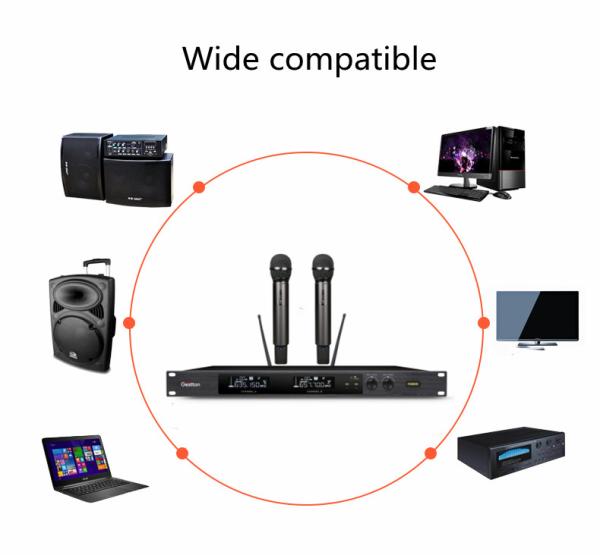 Studio UHF Wireless Live Recording Microphone 100V-240V Transmitter Sync
