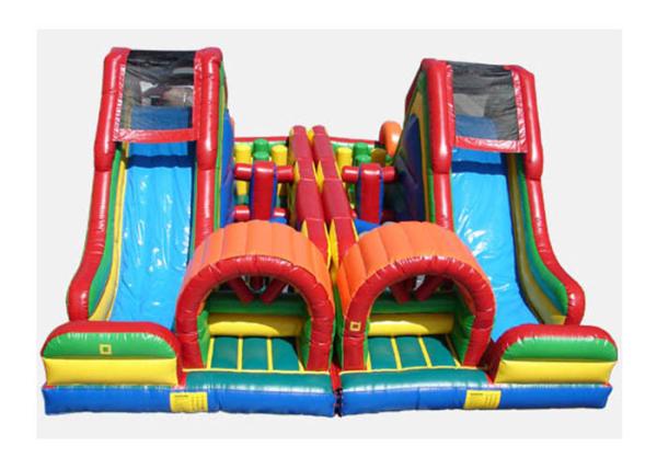 CE Certificate Colorful Inflatable Assault Course Rental , Inflatable Course For Amusement Park