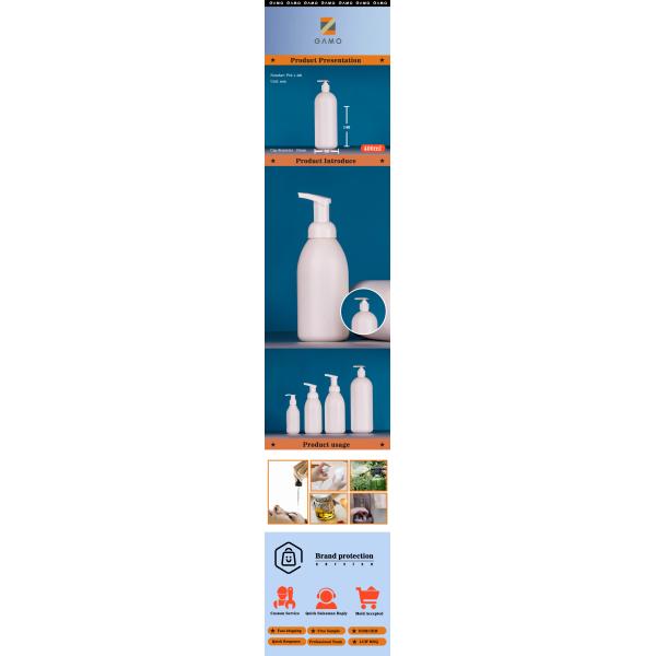 2021 hotsale factory personal care 400ML HDPE pump Bottle , 13oz White Bottle