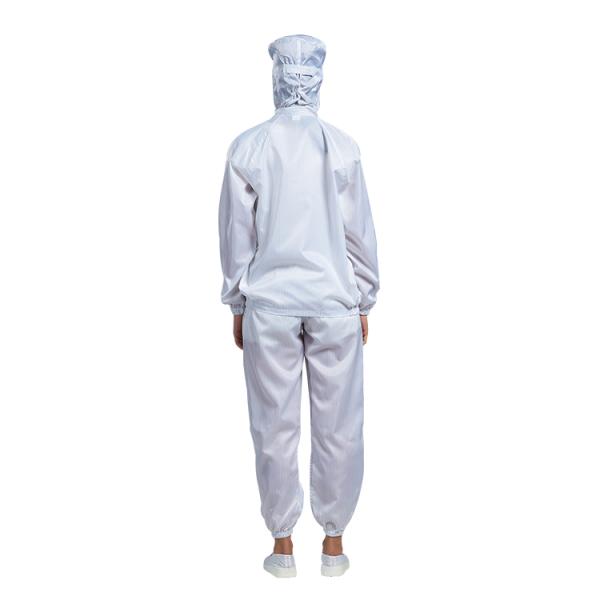 Industrial Washable Cleanroom Suit with Hood CE Certified ESD Protective Clothing for Pharma Manufacturing Safety